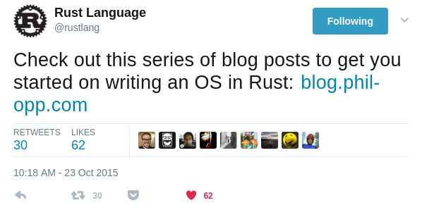 rustlang tweet